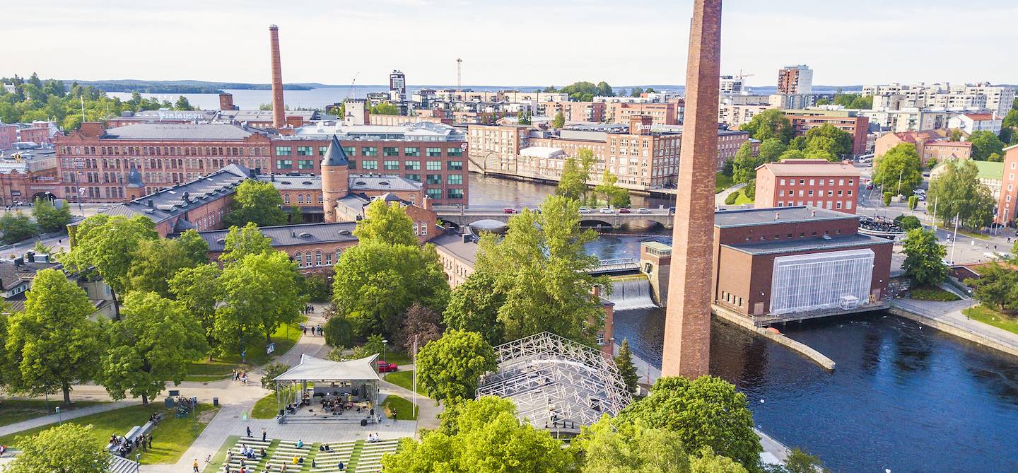 Vue générale sur la ville et la rivière Tammerkoski - Tampere - Pirkanmaa - Finlande