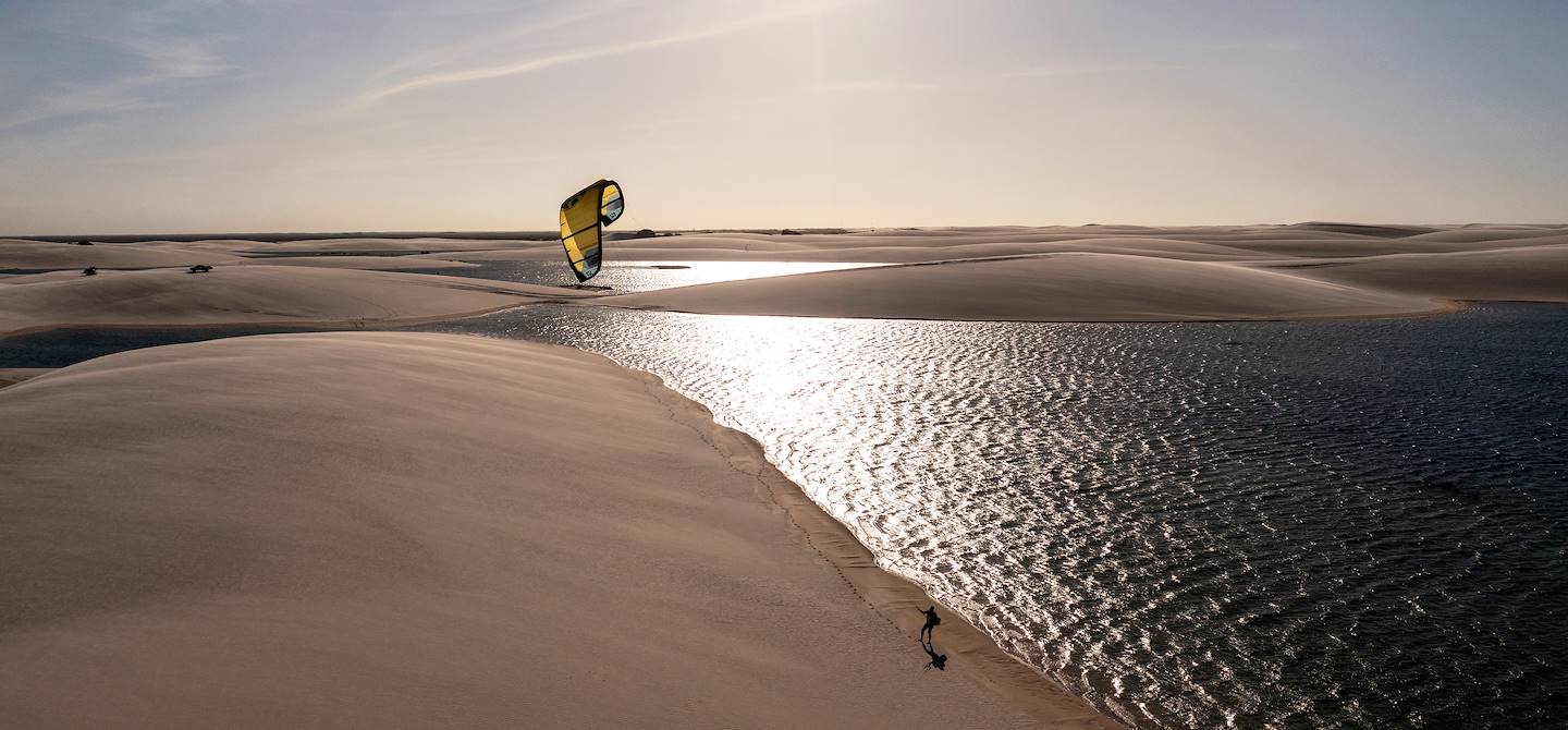 Kitesurf dans le parc national des Lençóis Maranhenses - Atins - Barreirinhas - Maranhão Brésil