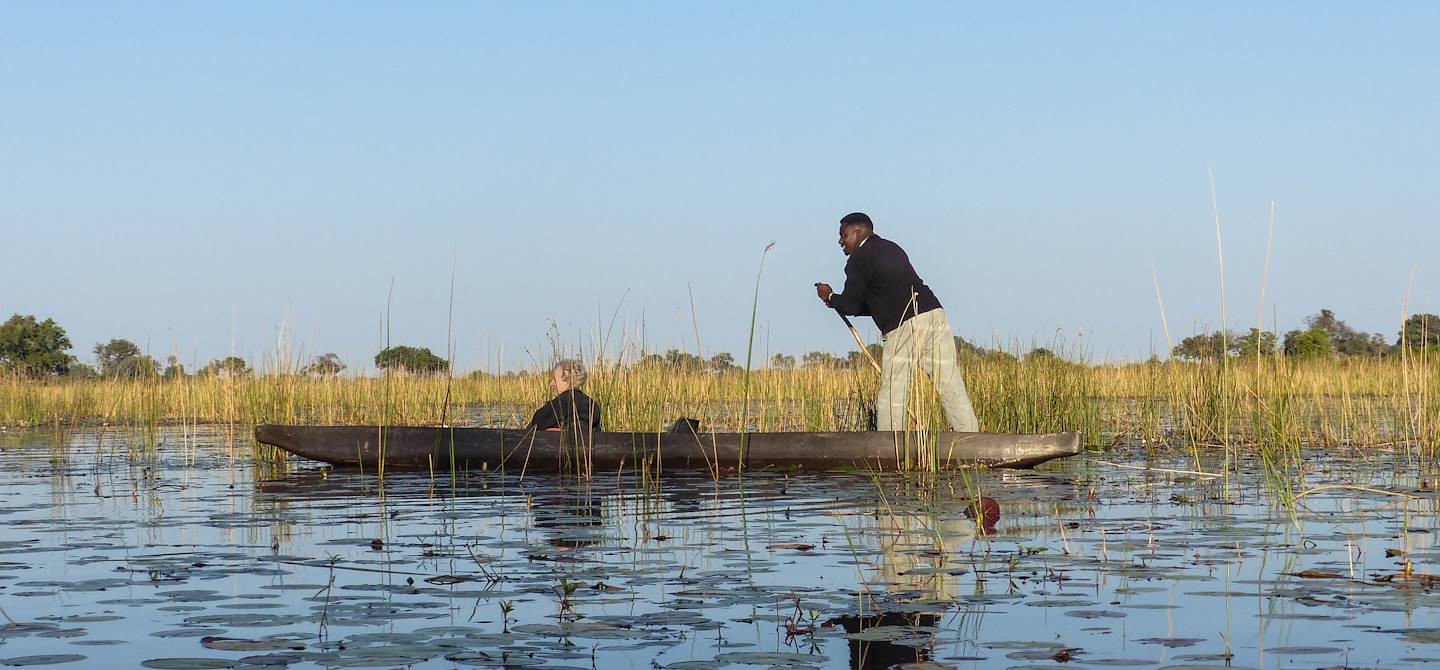 Safari en mokoro sur le delta de l'Okavango - Botswana