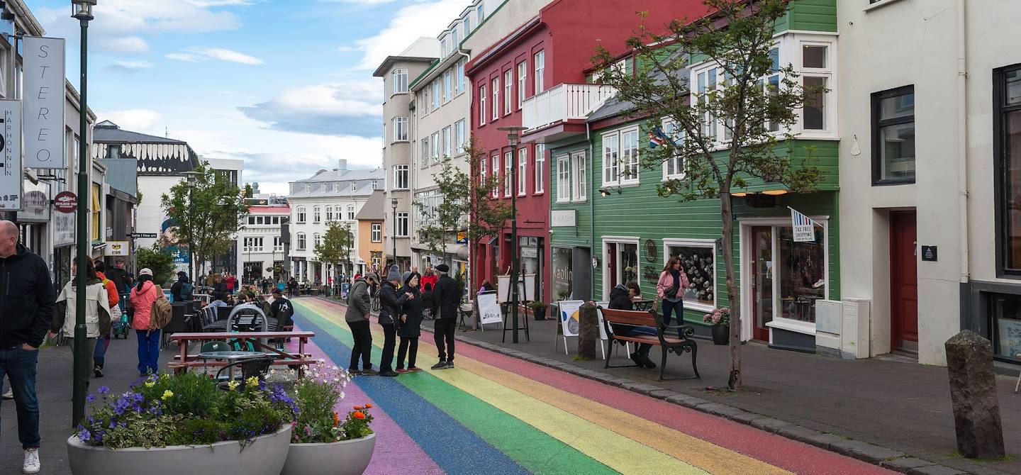 Skólavörðustígur Rainbow Street - Reykjavik - Islande
