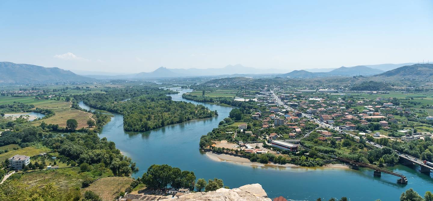 Vue sur Shkodër depuis le château Rozafa - Albanie 