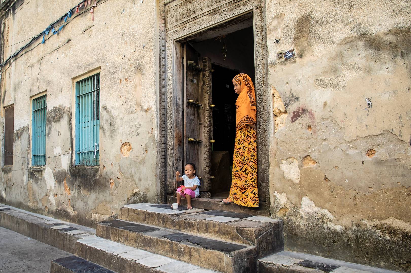 Scène de vie dans le vieux quartier de Zanzibar - Stone Town - Zanzibar Vieille Ville - Tanzanie