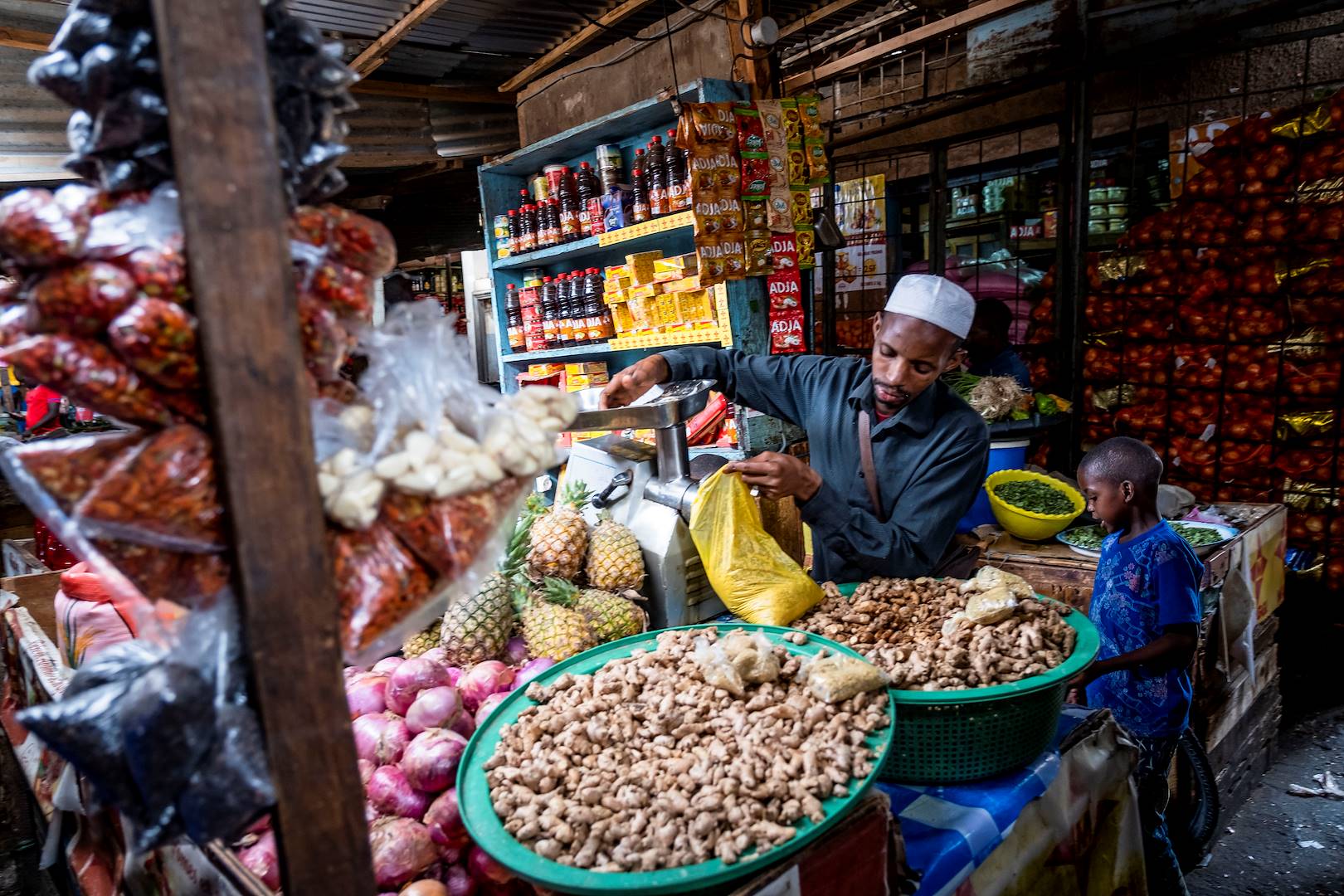 Marché couvert dans le quartier Médina - Dakar - Sénégal