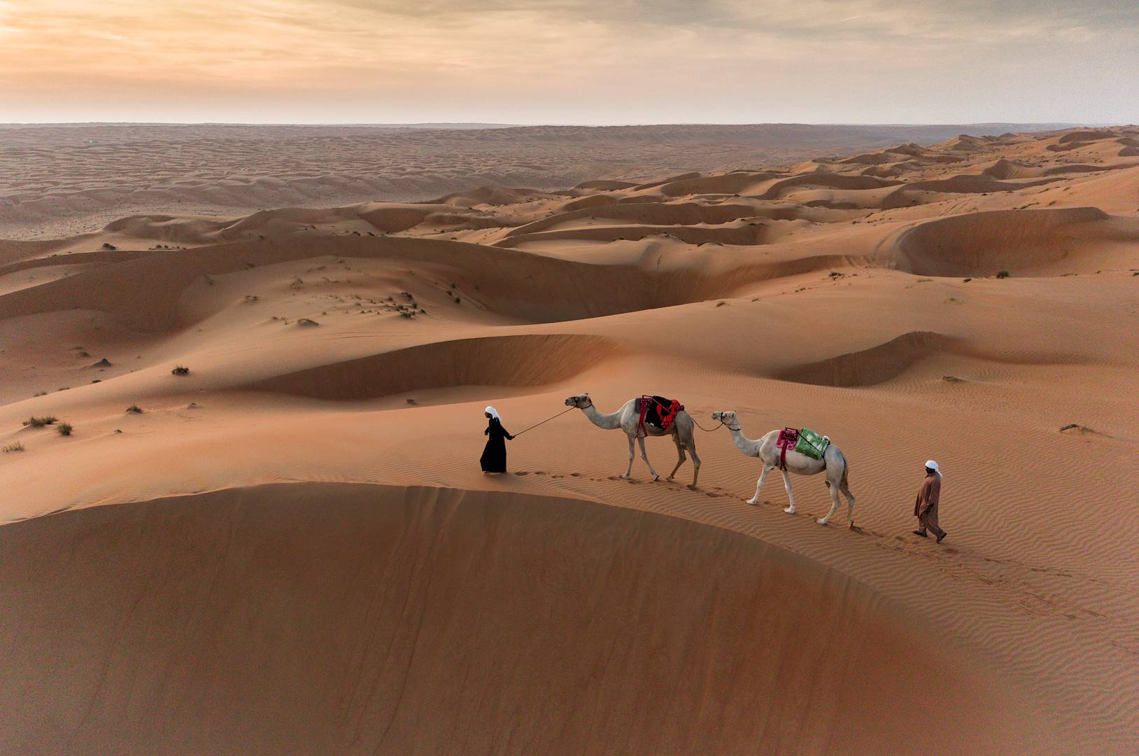 Bédouins dans le désert Wahiba Sands - Oman