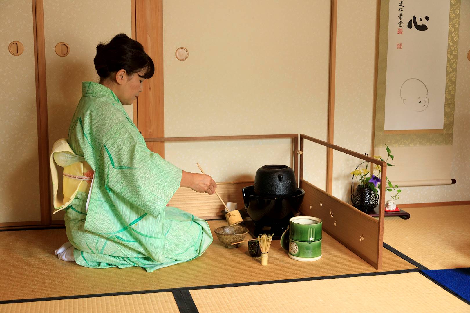 Cérémonie du thé vert matcha à Kyoto - île de Honshu - Japon