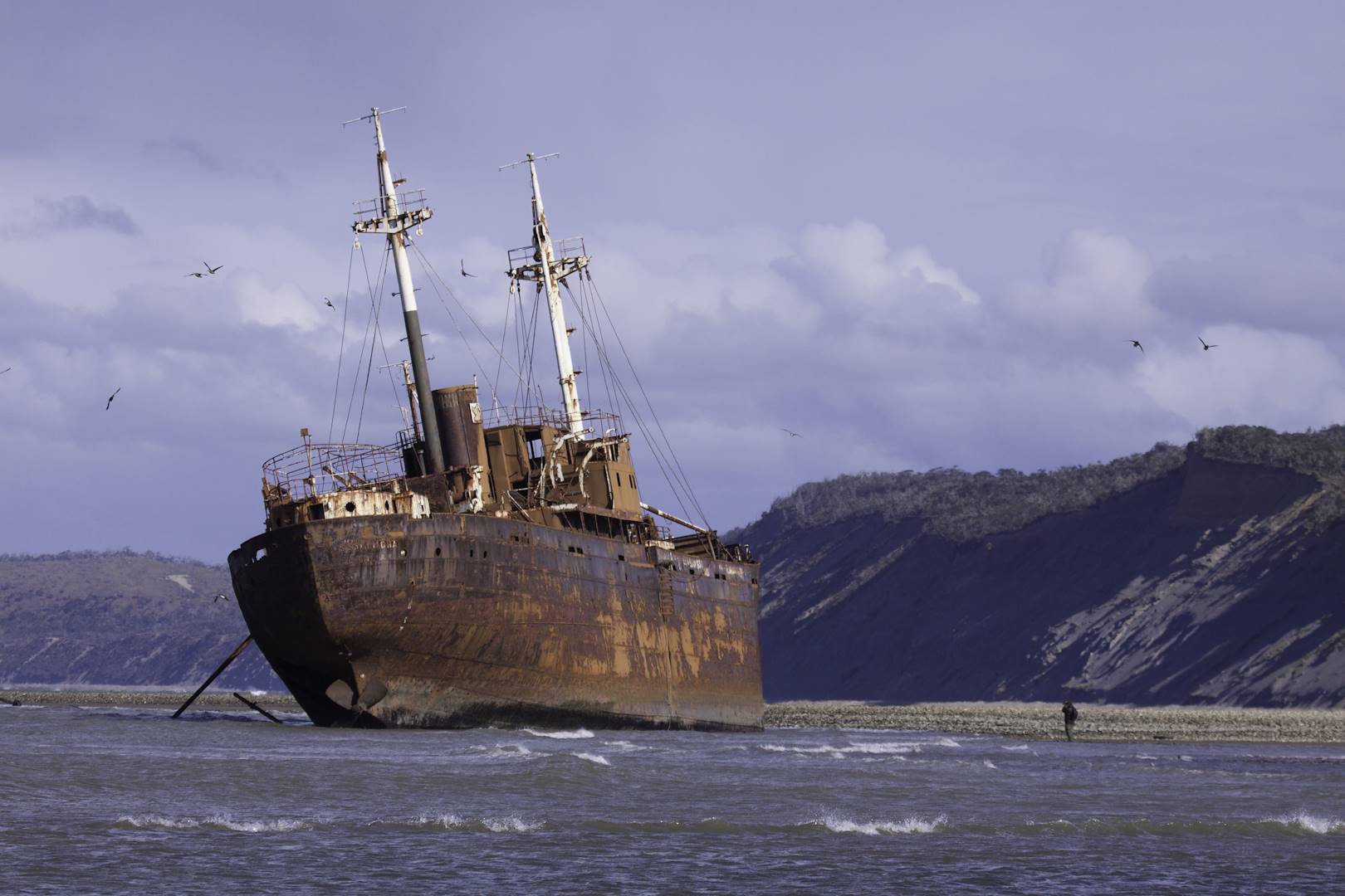 Desdemona, bateau échoué en 1985 - Cabo San Pablo - Ushuaia - Argentine