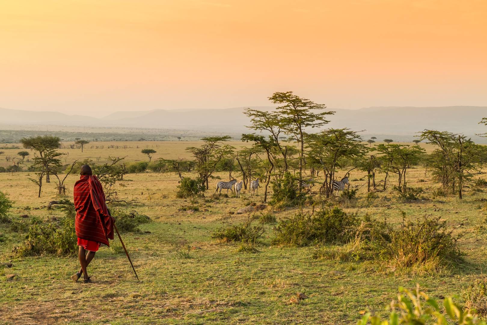 Masai dans la réserve de Masai Mara - Kenya