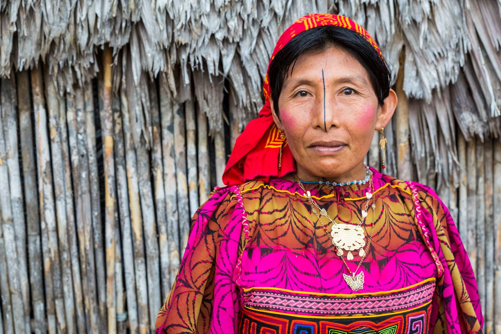 Portrait d'une Indienne Kuna - Archipel de San Blas - Panama
