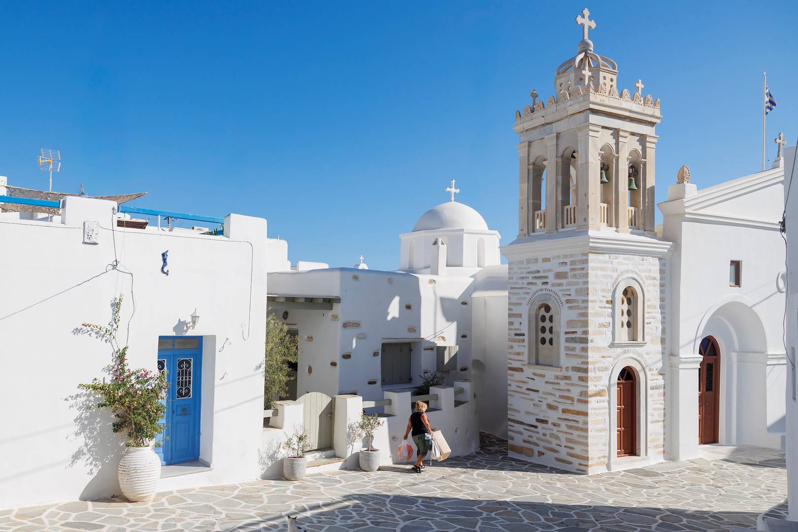 Ruelles blanches du village de Marpissa - Paros - Cyclades - Grèce