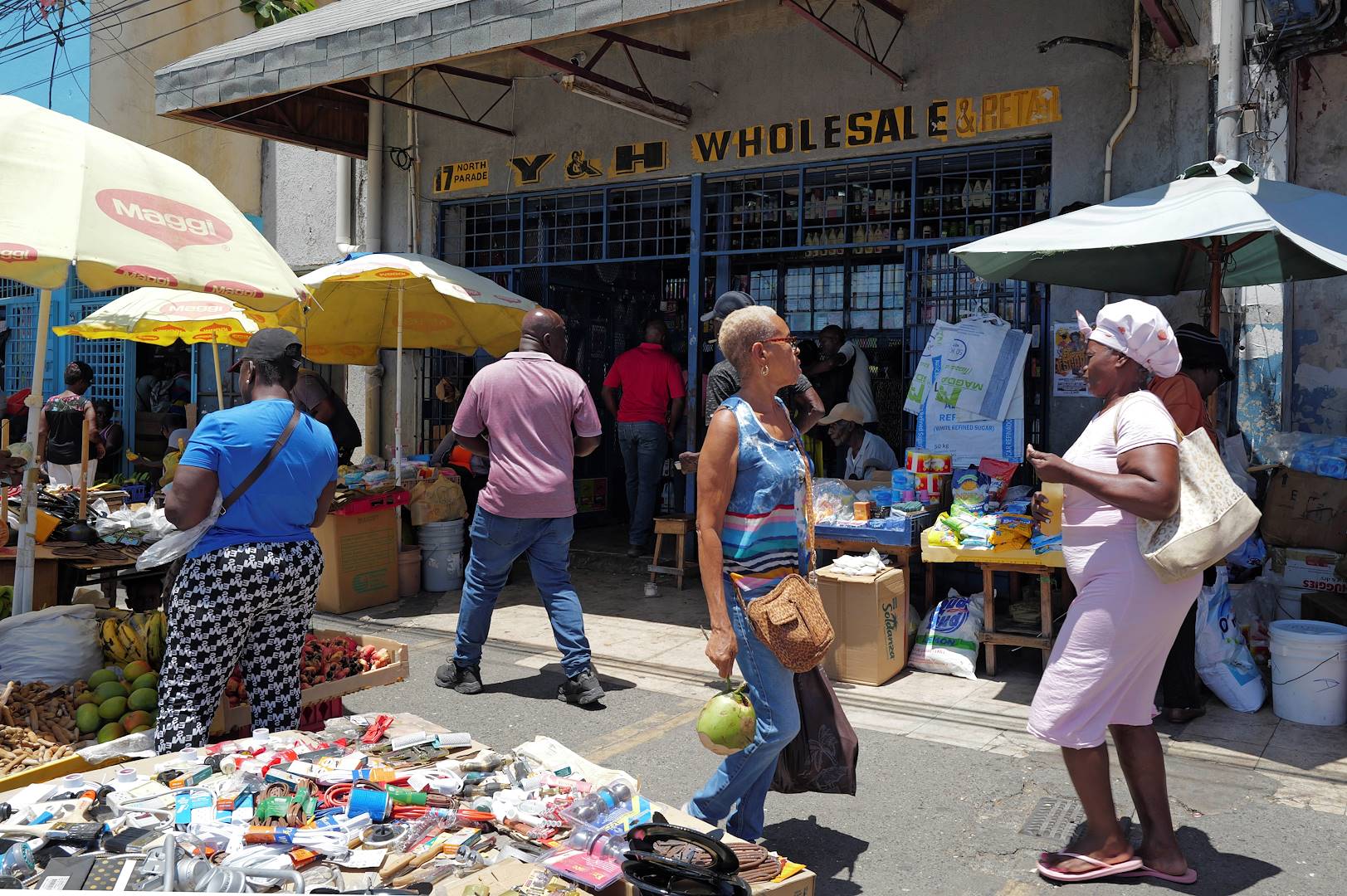 Scène de vie sur un marché de Kingston - Jamaïque