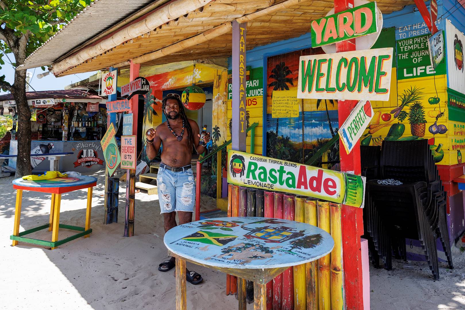 Bar de plage à Long Bay Beach - Negril - Westmoreland - Jamaïque