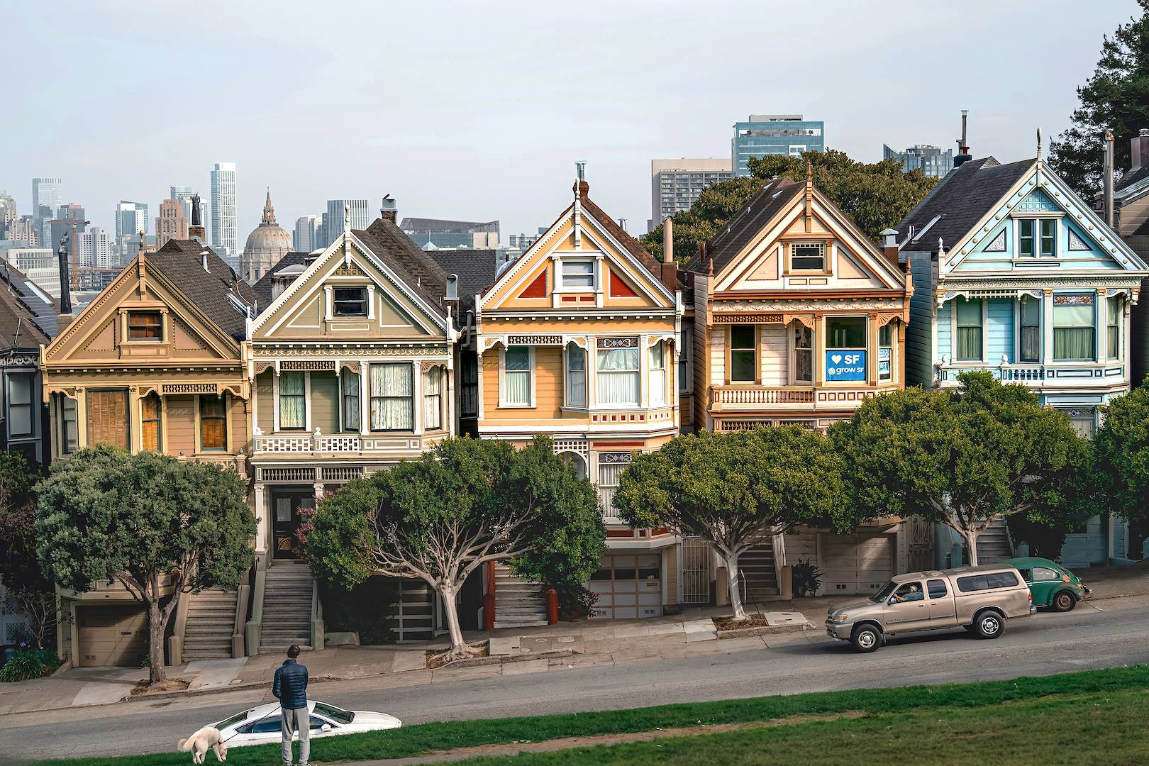 Maisons typiques à Alamo Square - San Francisco - Californie - Etats-Unis