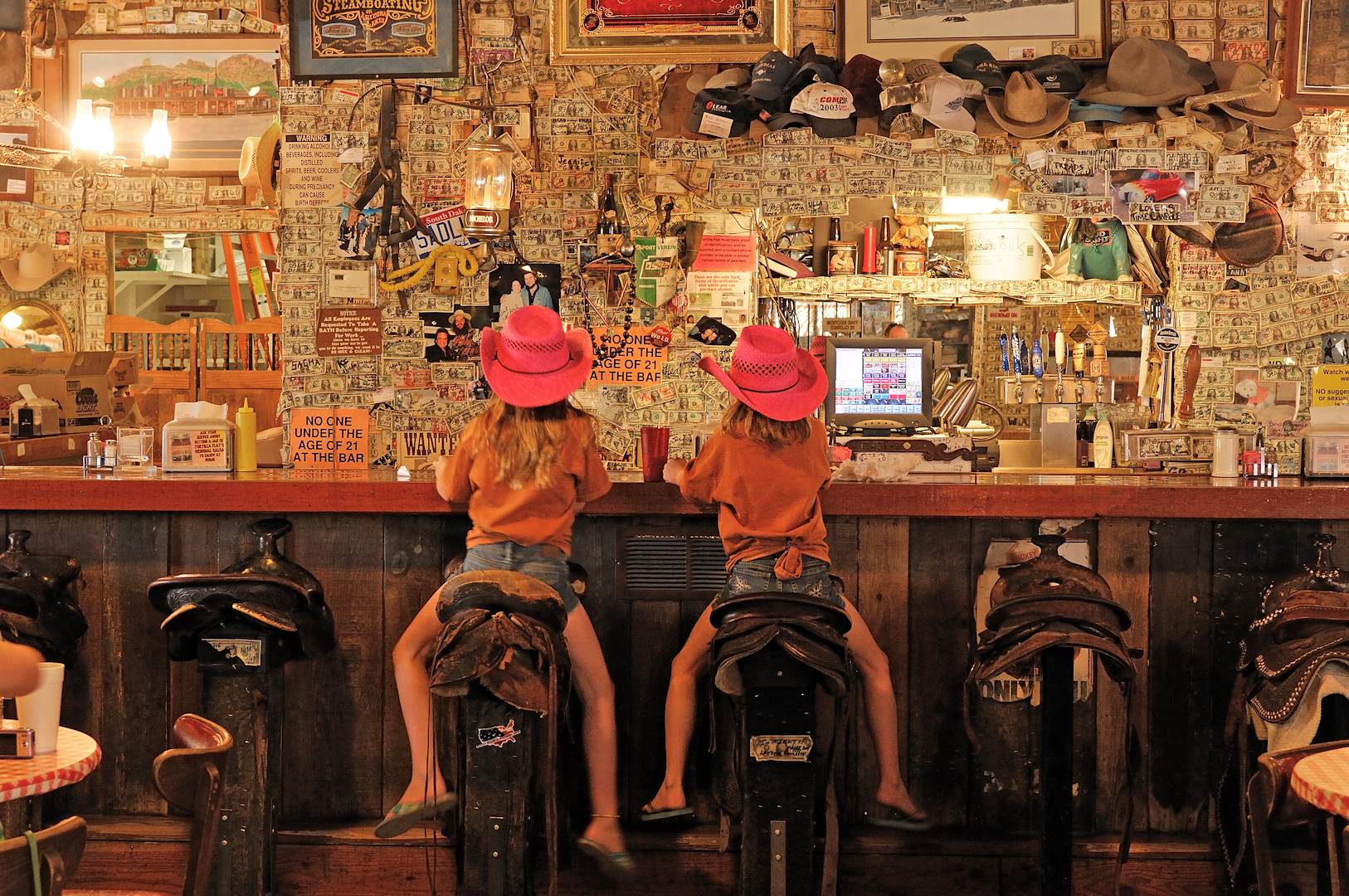 Ambiance saloon dans un restaurant de Jackson - Wyoming - Etats-Unis