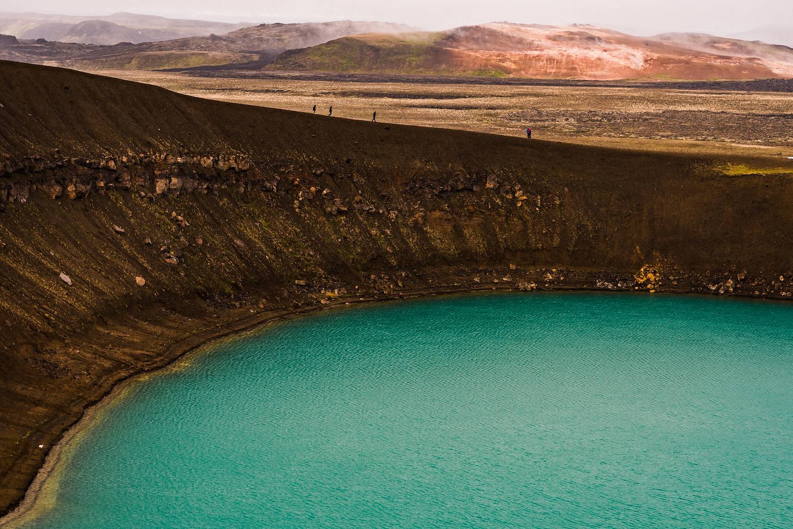 Cratère et lac de Krafla Viti - Nord-Est-  Islande