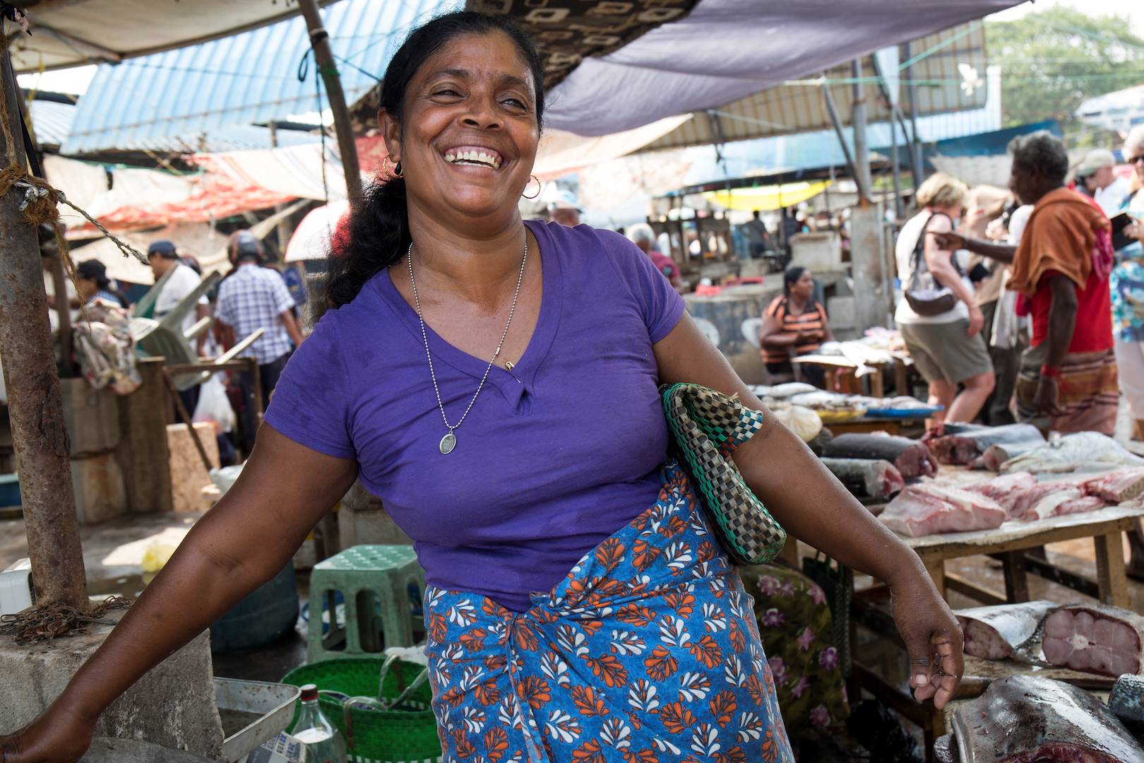 Portrait d'une habitante pendant le marché - Negombo - Ouest - Sri Lanka