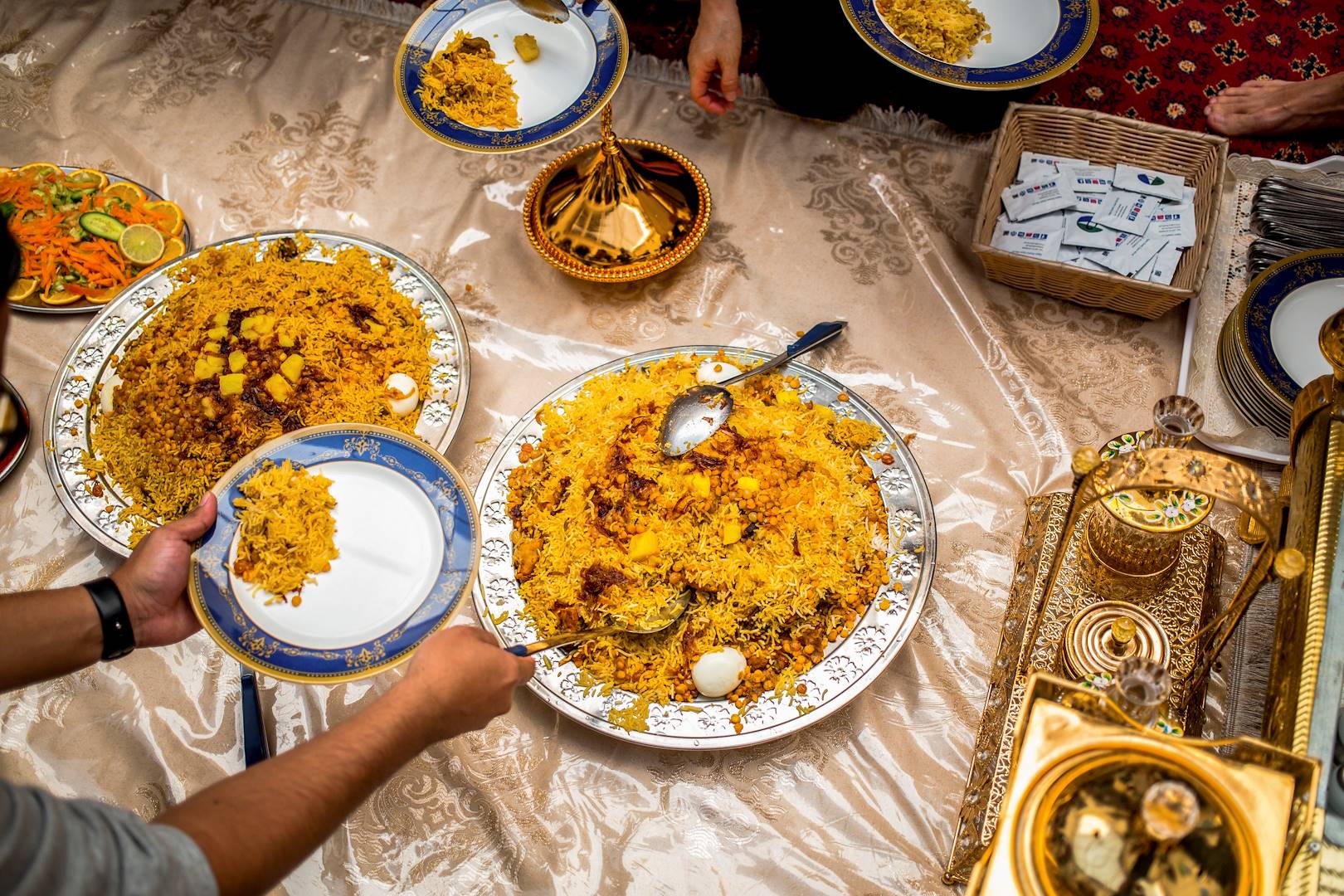 Déjeuner en compagnie d'une famille jordanienne à Pétra