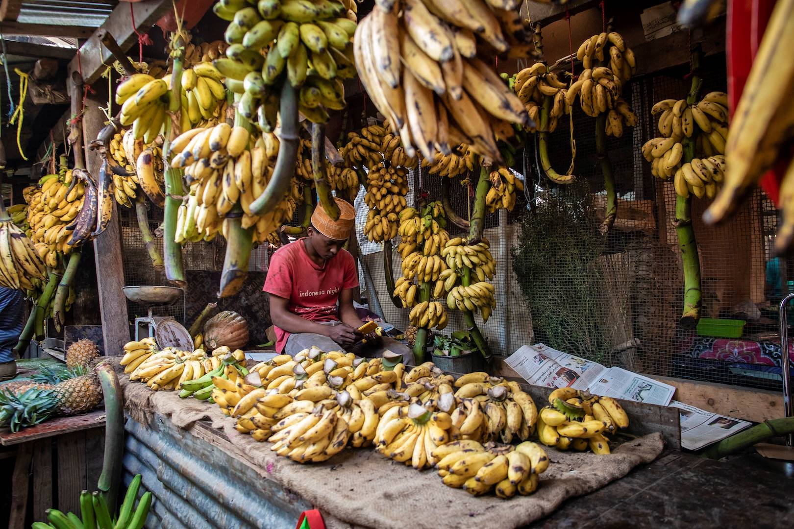 Marchand de bananes à Dar Salaam - Tanzanie