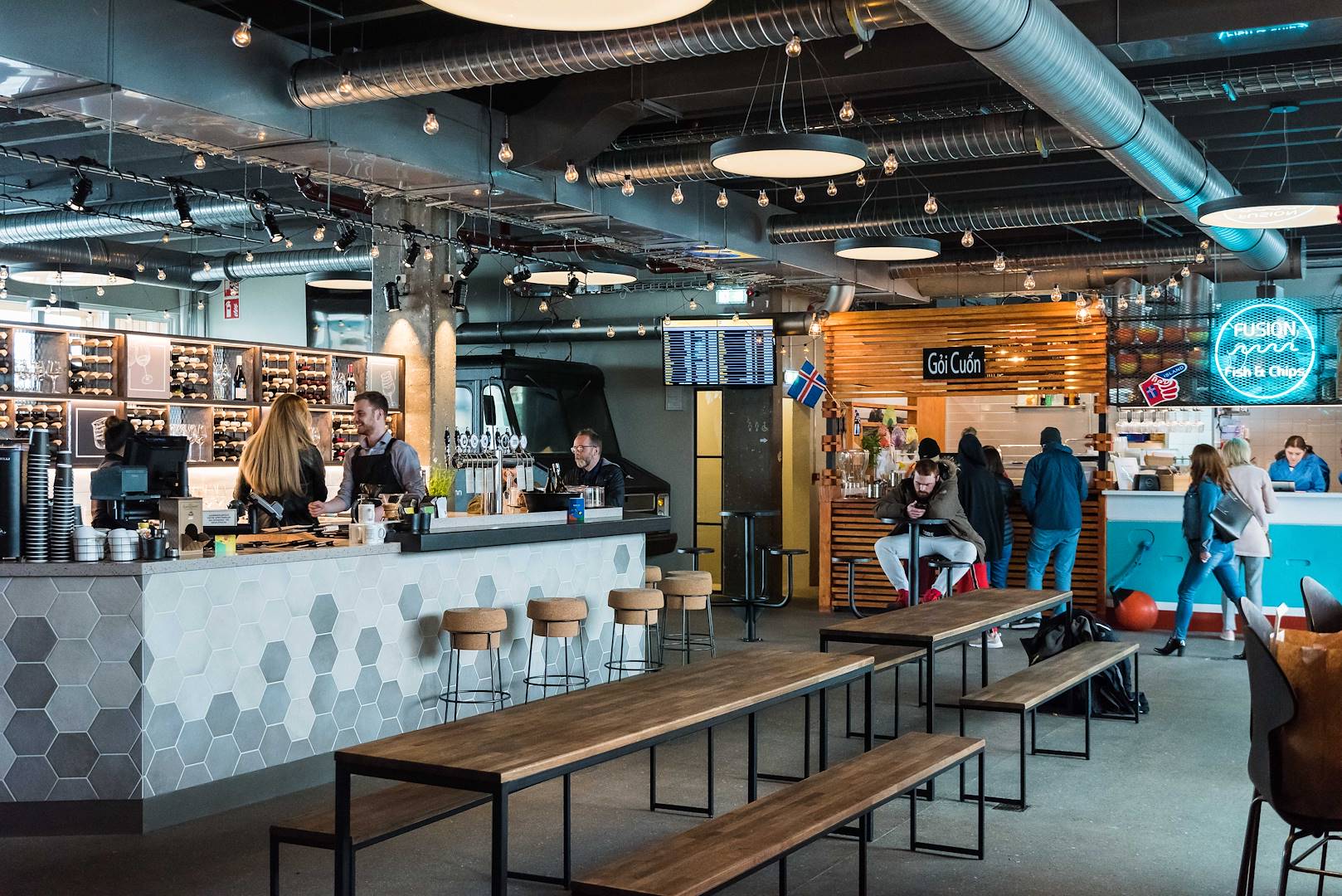 Le Grandi Mathöll, hangar abritant divers stands de street food - Reykjavik - Grand Reykjavik - Islande