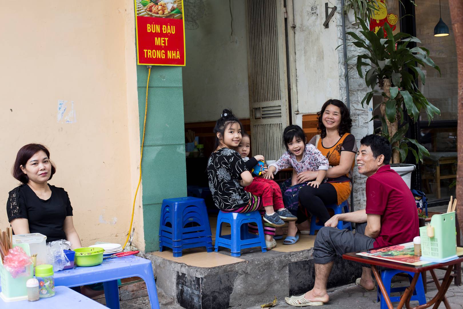 Terrasse d'un restaurant familial dans le Quartier Français - Hanoï - Vietnam