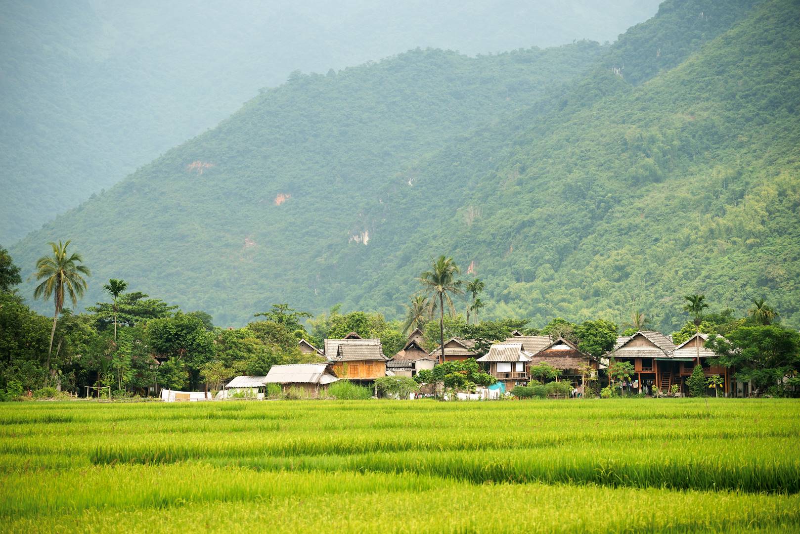 Village dans la vallée de Mai Chau - Mai Chau - Vietnam