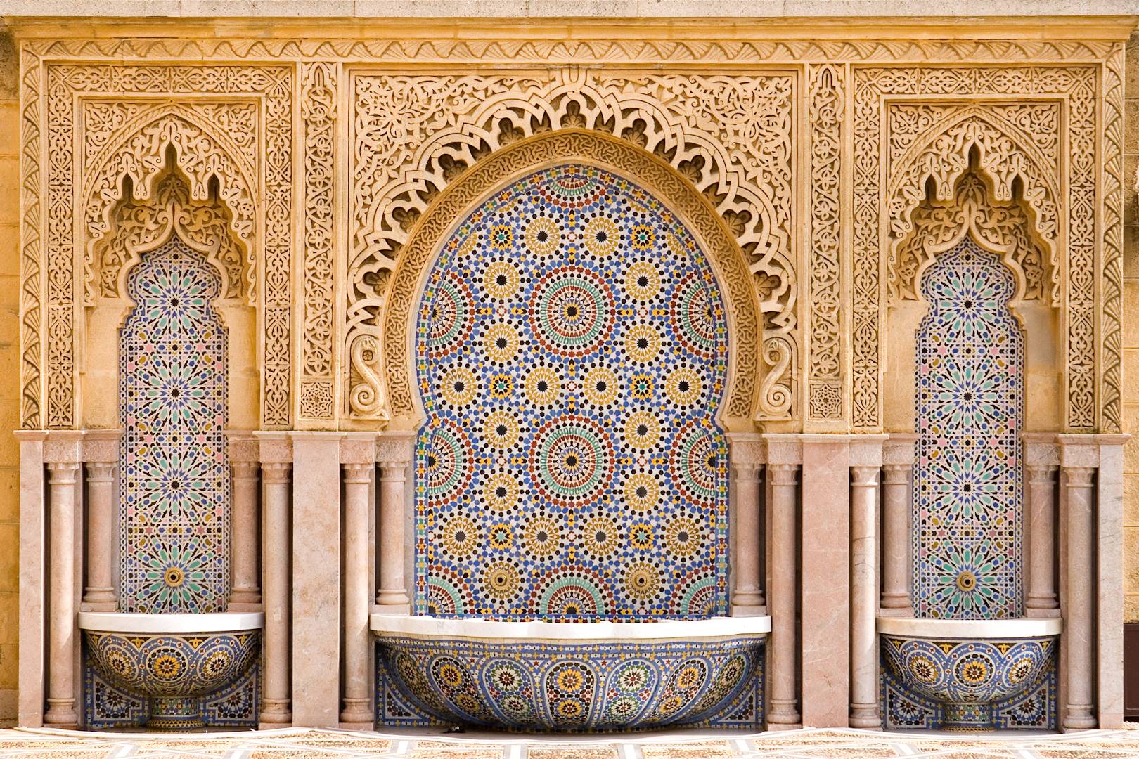 Fontaine à Rabat, non loin de la mosquée Hassan II - Maroc