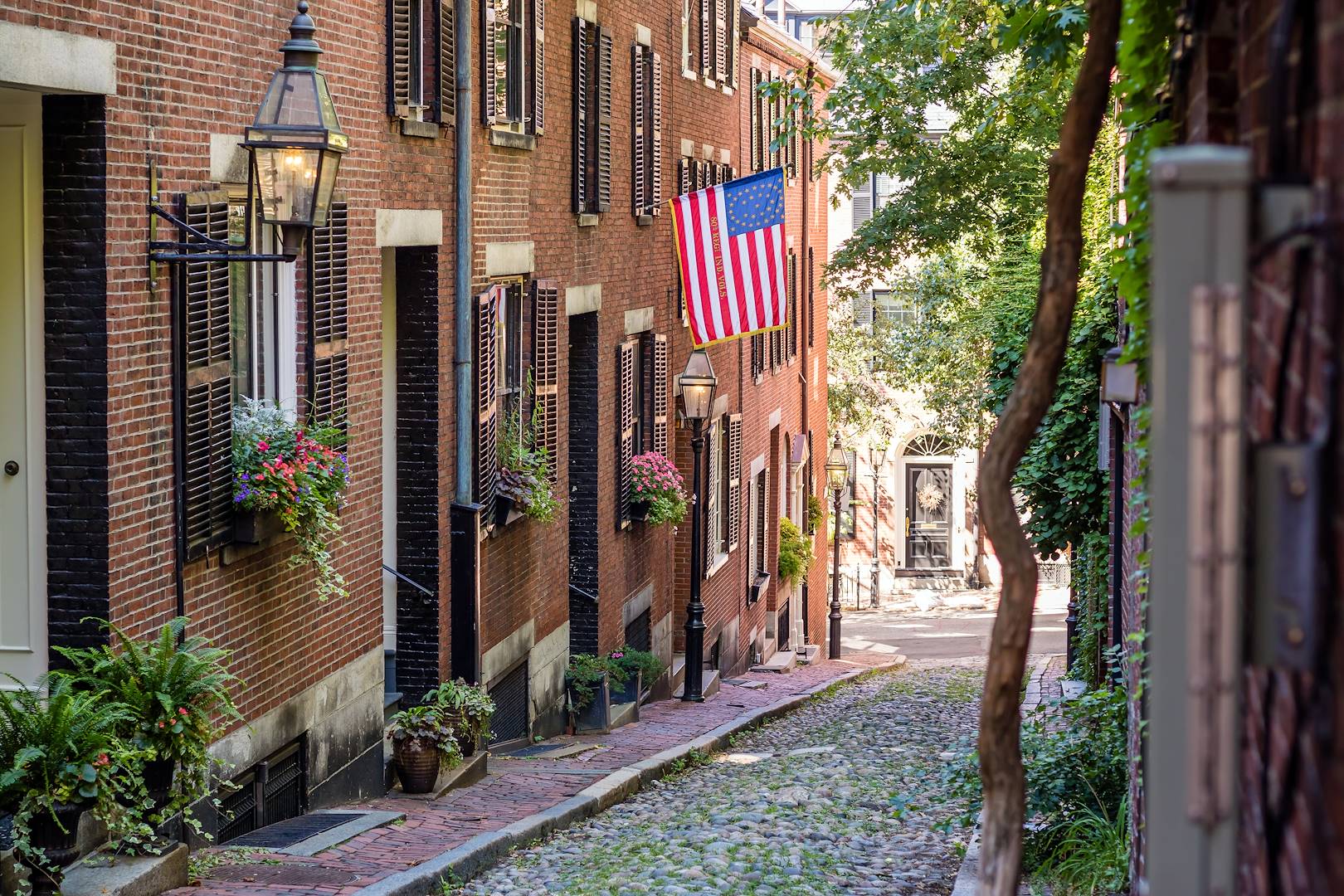 Acorn Street à Boston - Massachussets - Etats Unis