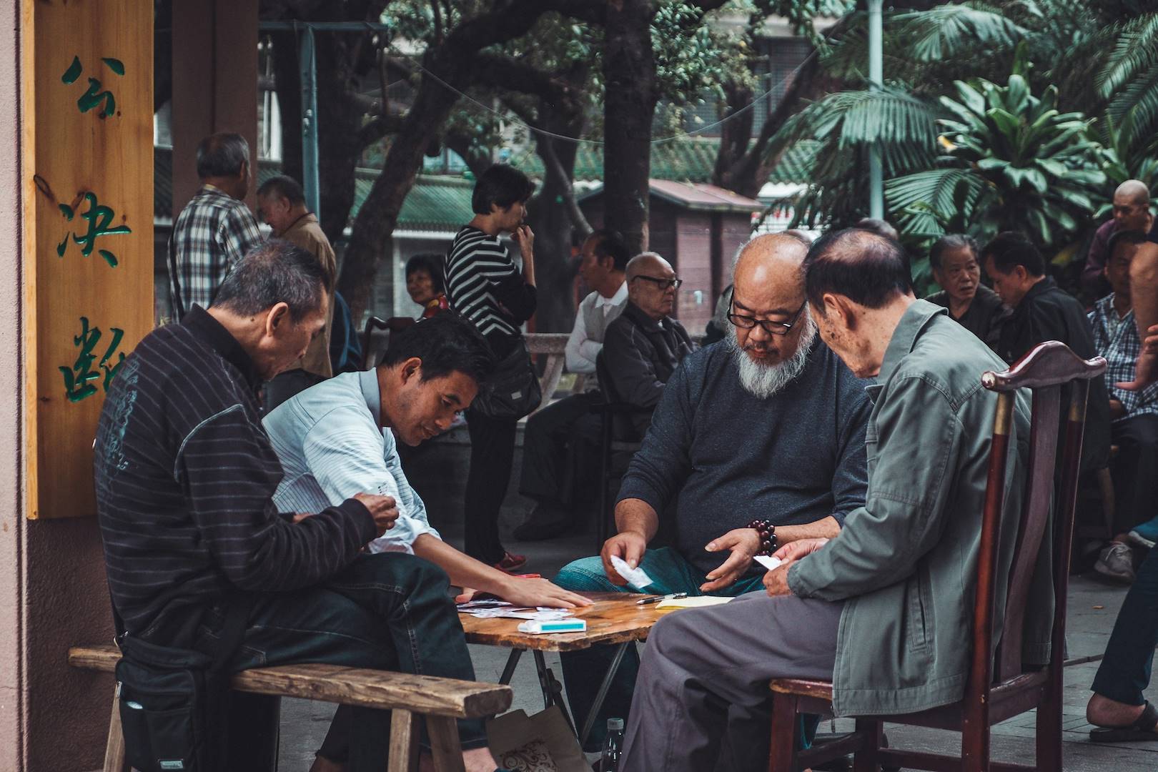 Partie de cartes en Chine