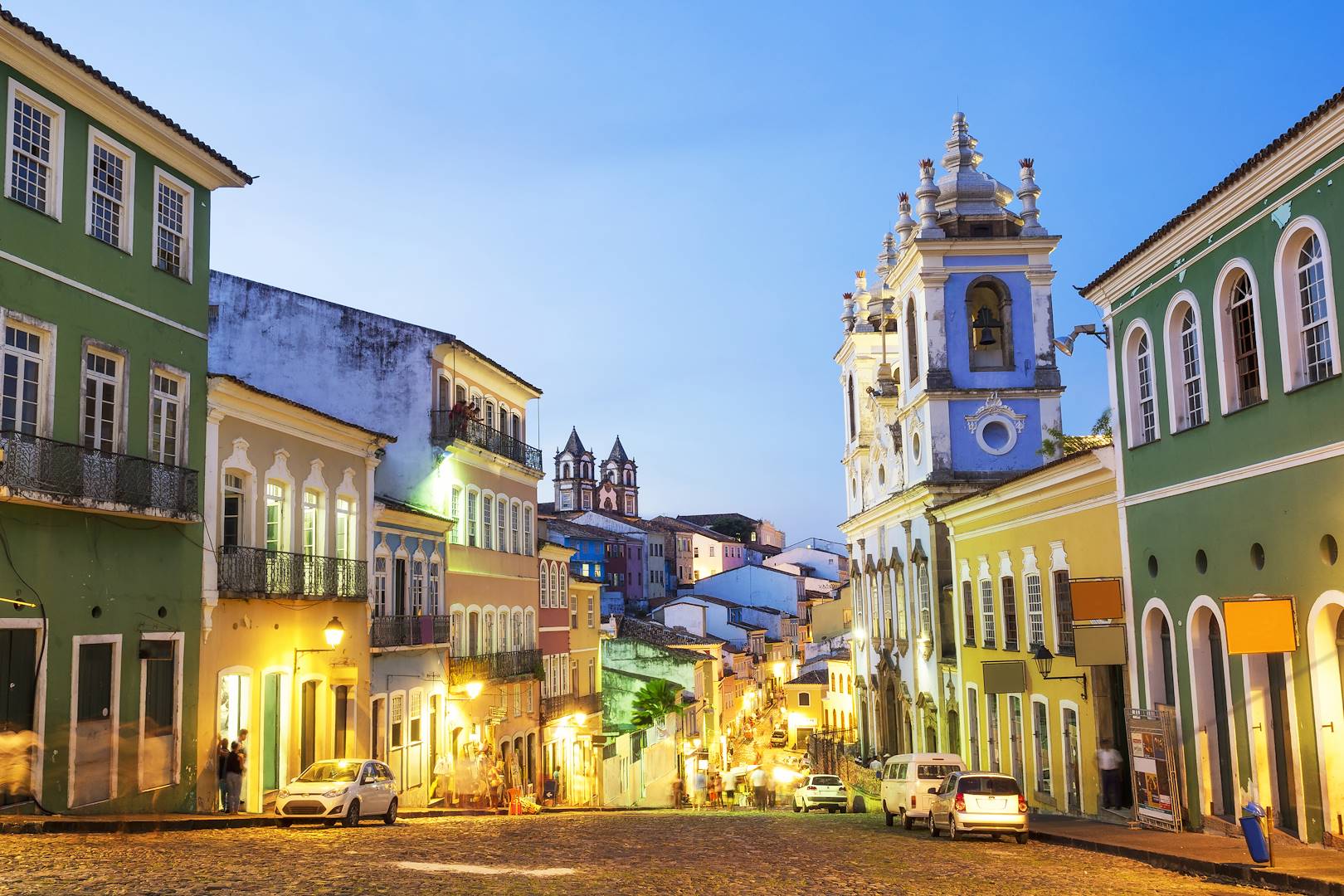 Dans le quartier de Pelourinho à Salvador de Bahia - Brésil