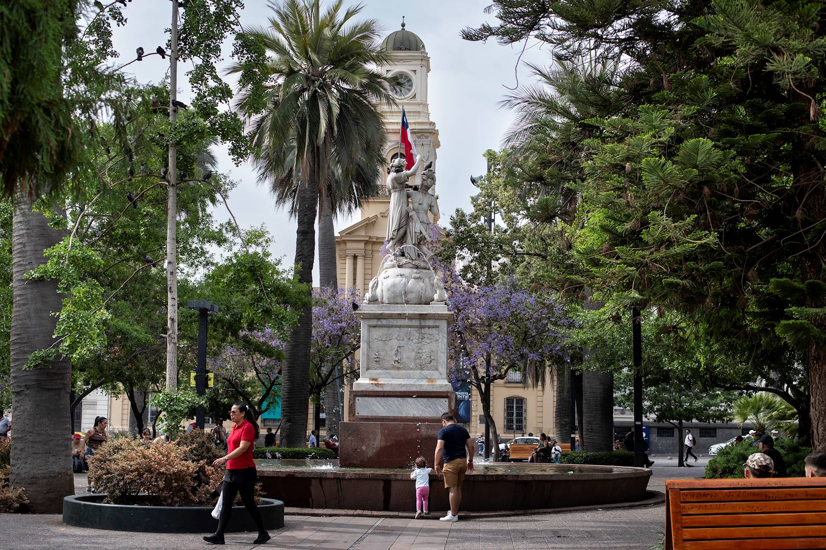 Scène de vie sur la Plaza de Armas - Santiago - Chili