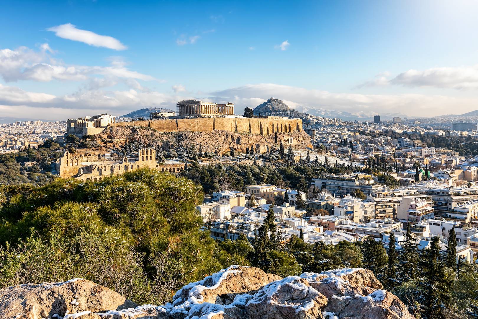 L'Acropole sous la neige - Athènes - Grèce