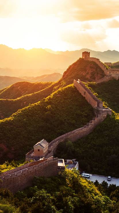 Coucher de soleil sur la Grande Muraille de Chine - Pékin - Chine