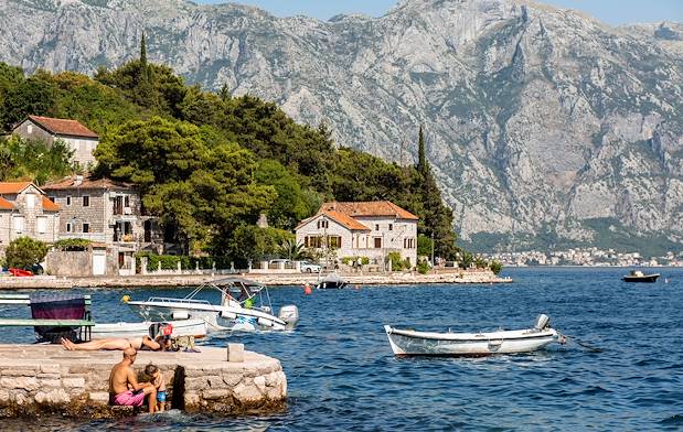 Baigande en famille à Perast - Bouches de Kotor - Monténégro