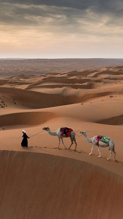 Bédouins dans le désert Wahiba Sands - Oman