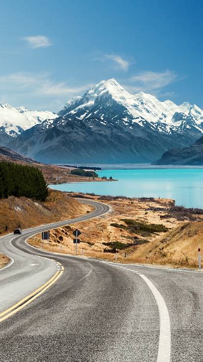 Vue sur le Mont Cook et le lac Pukaki - Nouvelle-Zélande