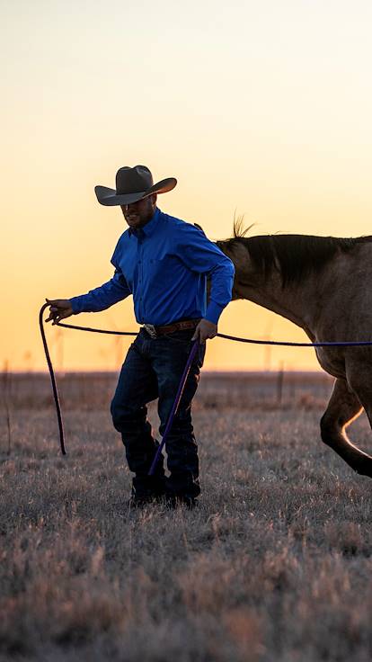 Coucher de soleil au ranch - Texas - Etats-Unis