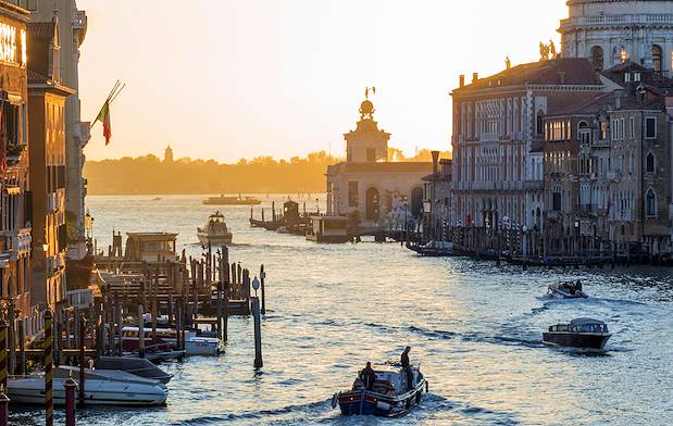 Coucher de soleil sur le Grand Canal - Venise - Vénétie - Italie