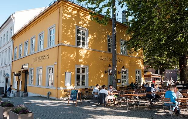 Terrasses et restaurants dans le quartier de Kvadraturen - Oslo - Norvège