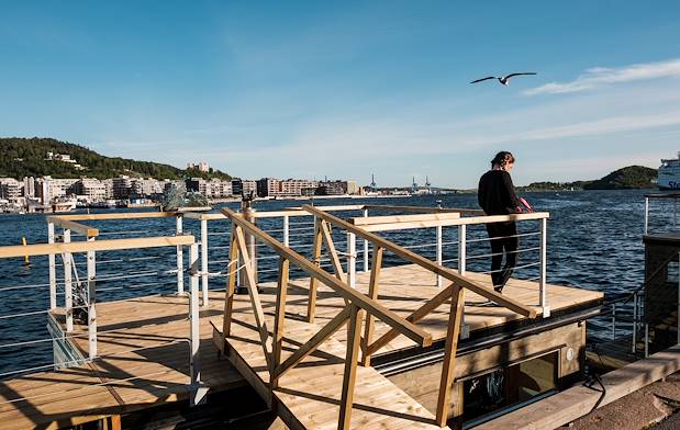 Sauna flottant sur le fjord d'Oslo - Norvège