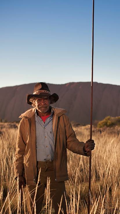 Portrait d'un aborigène à Ayers Rock - Centre Rouge - Australie