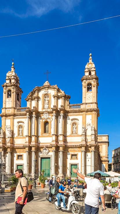 Eglise et piazza San Domenico - Palerme - Sicile - Italie