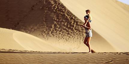 Famille dans les dunes de Maspalomas - Iles de Grande Canarie - Espagne
