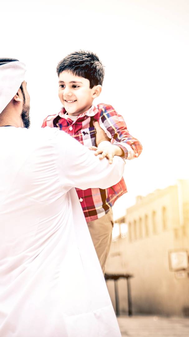Famille dans la vielle ville de Dubai - Emirats Arabe Unis