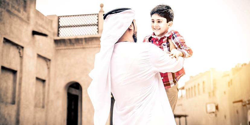 Famille dans la vielle ville de Dubai - Emirats Arabe Unis