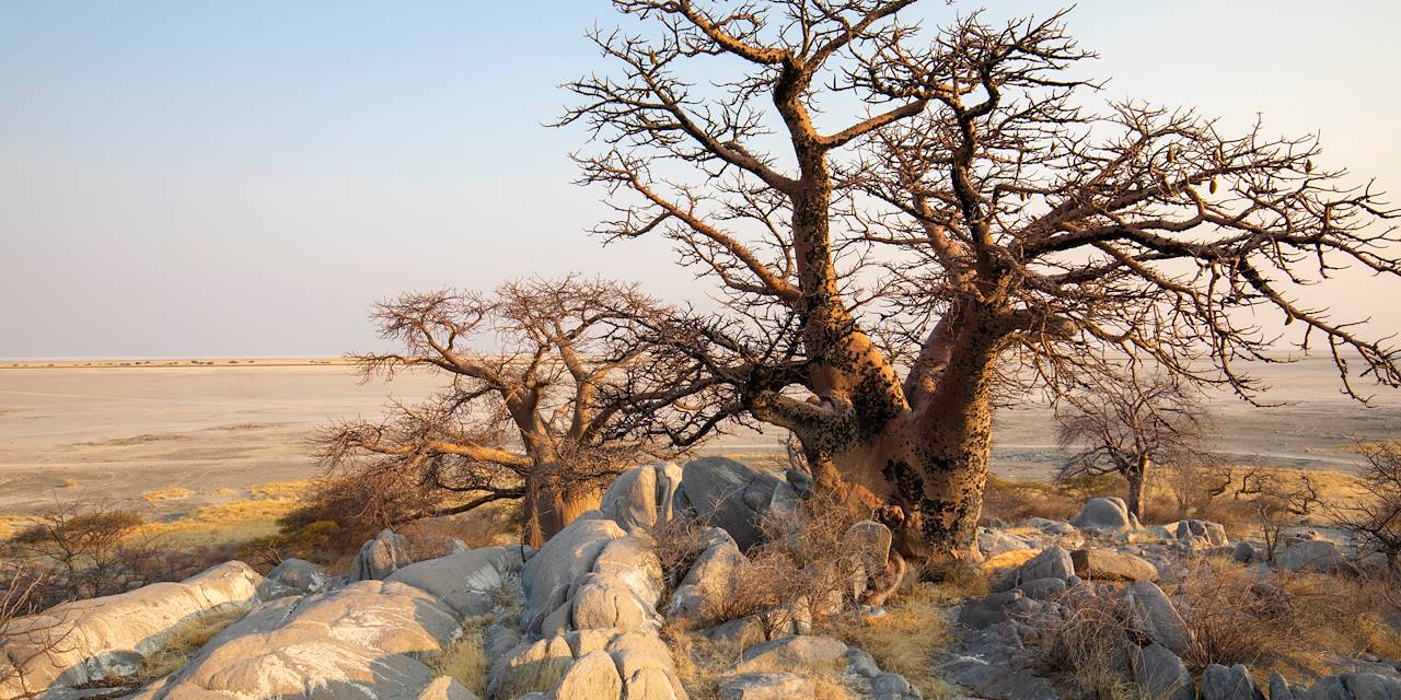 Coucher de soleil sur le Pan de Makgadikgadi - Botswana