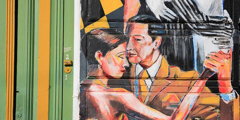Danseurs de tango sur les murs de Buenos Aires - Argentine