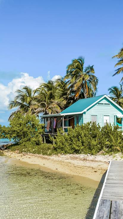 Bungalow sur l'île Carrie Bow Cay - Belize