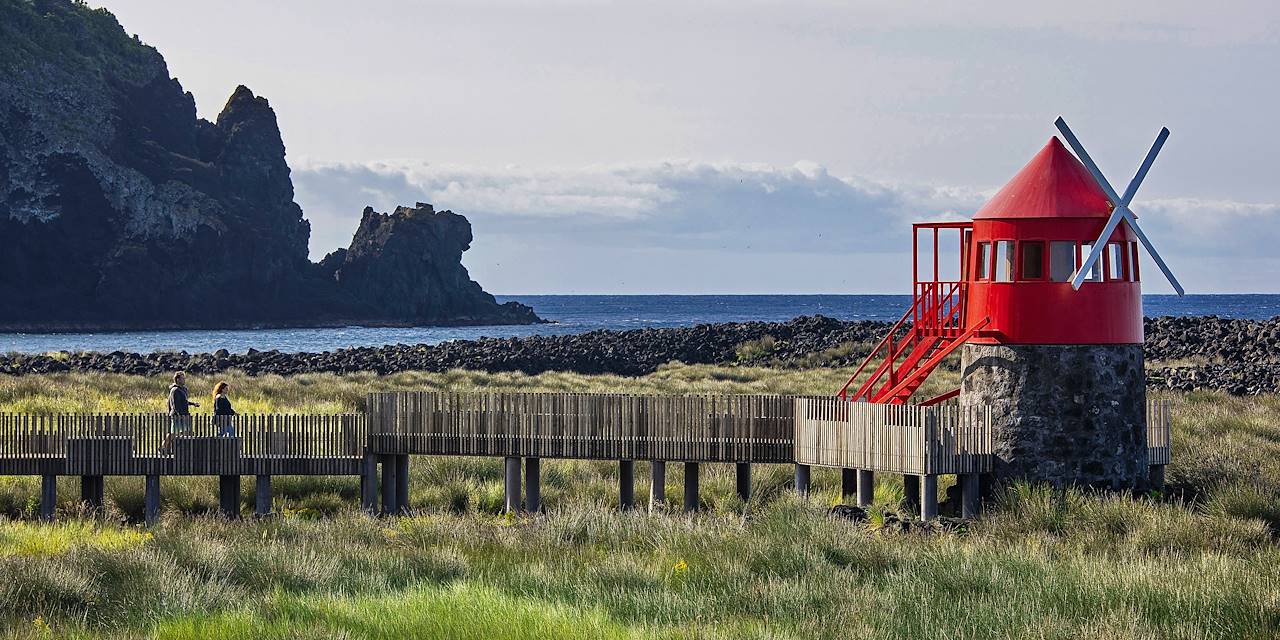 Moulin hollandais face à l'océan - Lajes do Pico - Île de Pico - Açores - Portugal