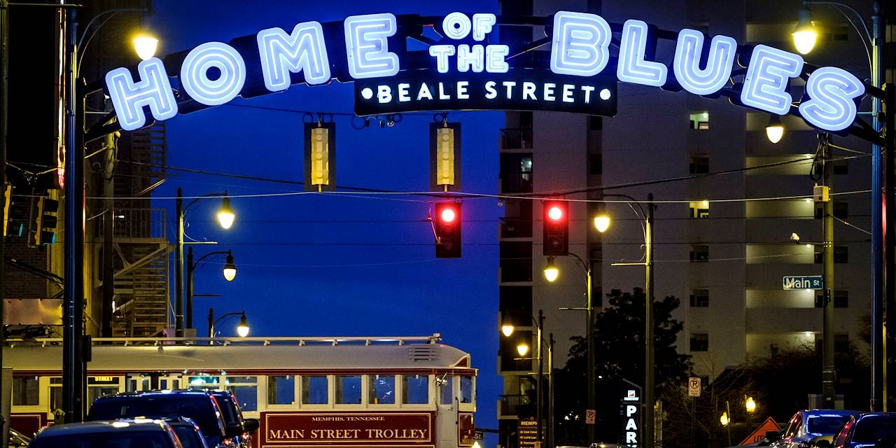 Beale Street, la légendaire rue du Blues - Memphis - Tennessee - Etats Unis