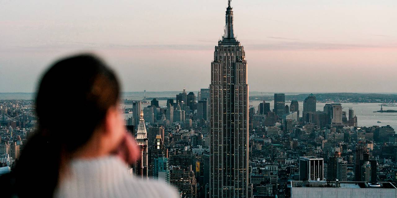 Vue sur l'Empire State Building depuis l'observatoire du Rockfeller Center - Manhattan - New York - Etats-Unis