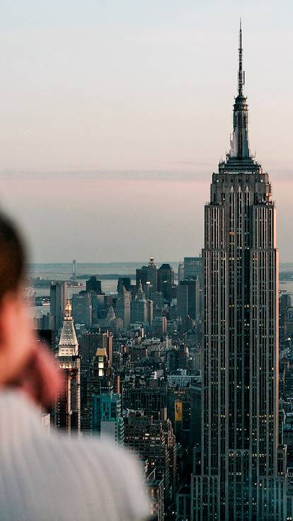 Vue sur l'Empire State Building depuis l'observatoire du Rockfeller Center - Manhattan - New York - Etats-Unis